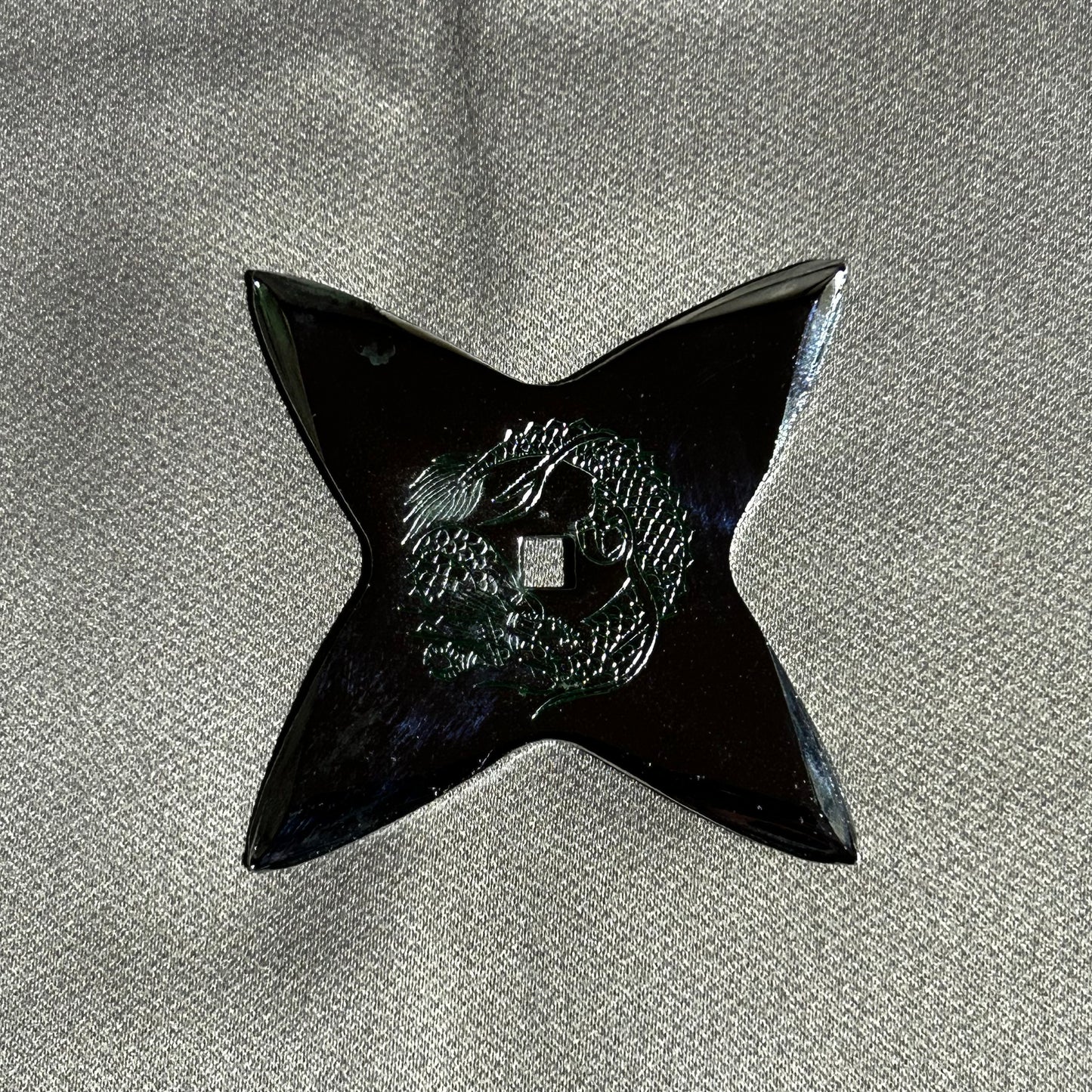 Chrome plated shuriken cross shape