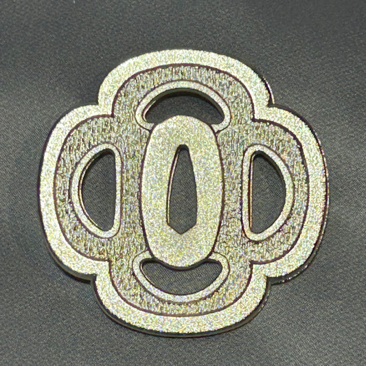 Tsuba square openwork gold