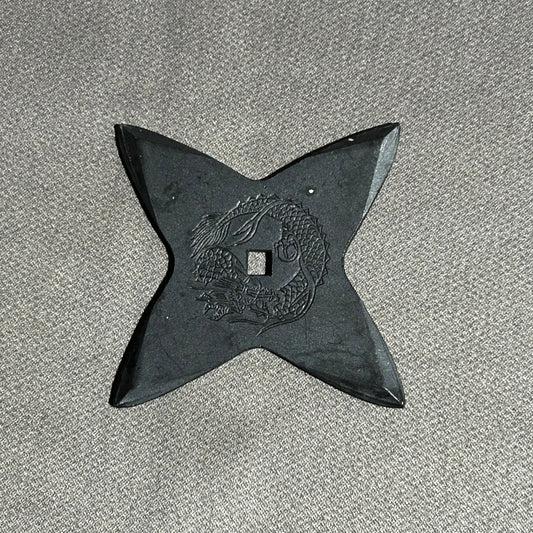 Black smoked shuriken cross shape